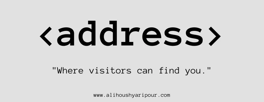 Visual representation of the address HTML tag.