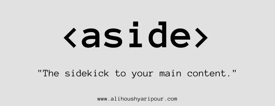 Visual representation of the aside HTML tag.