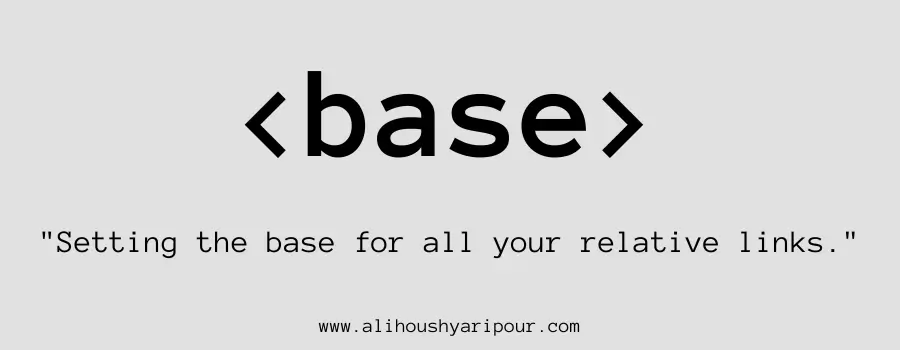Visual representation of the base HTML tag.