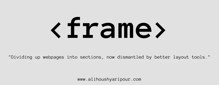 Visual representation of the frame HTML tag.