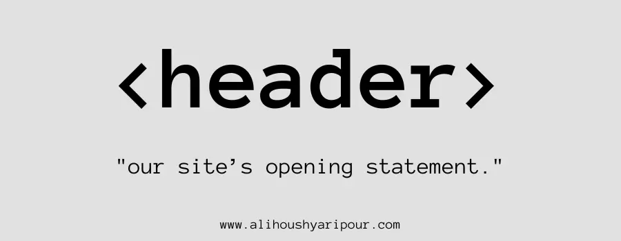 Visual representation of the header HTML tag.