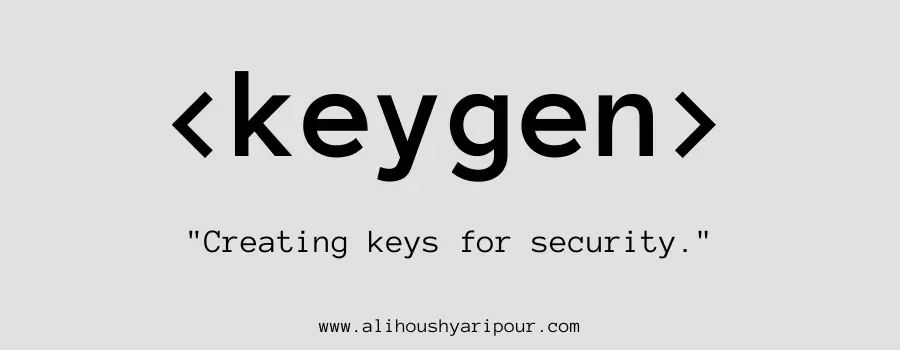 Visual representation of the keygen HTML tag.