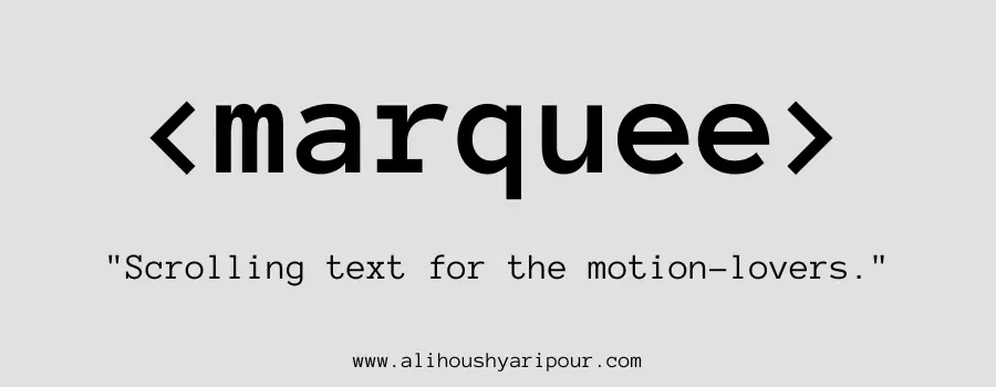 Visual representation of the marquee HTML tag.