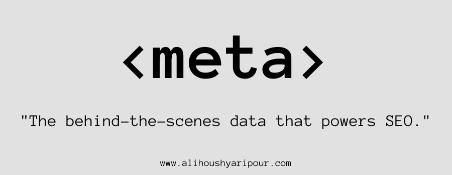 Visual representation of the meta HTML tag.