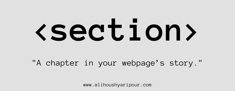 Visual representation of the section HTML tag.