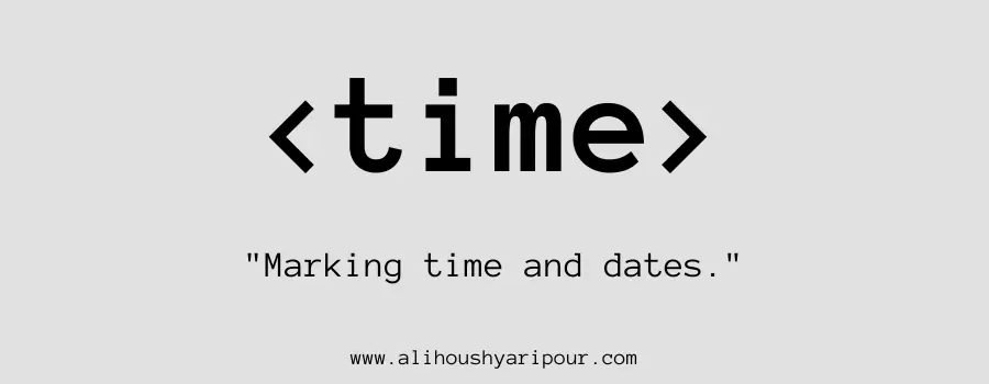 Visual representation of the time HTML tag.