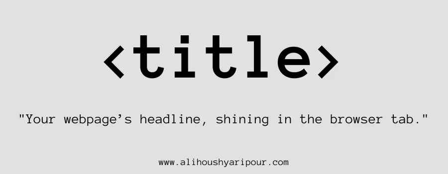 Visual representation of the <title> HTML tag.